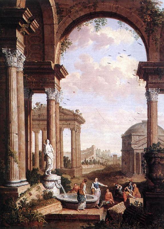 COCK, Paul de Landscape with Roman Ruins Germany oil painting art